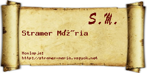 Stramer Mária névjegykártya